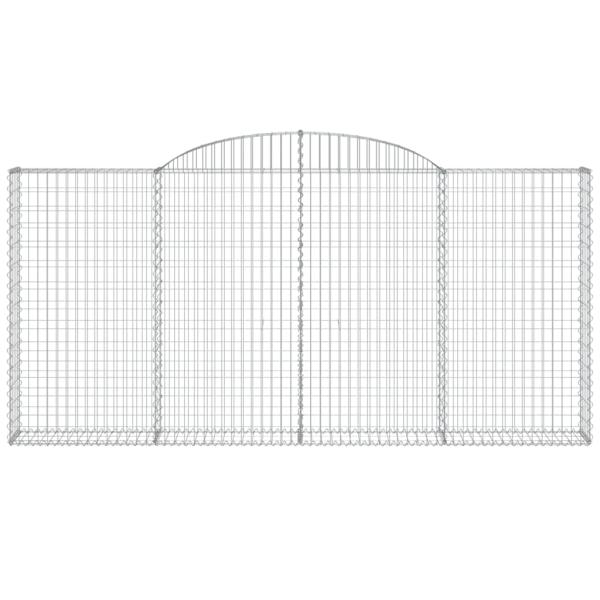 Gabionen mit Hochbogen 12 Stk 300x30x140/160cm Verzinktes Eisen