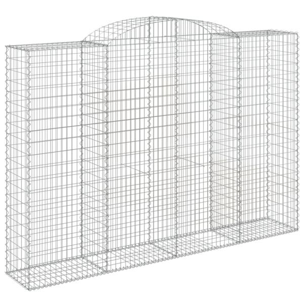 Gabionen mit Hochbogen 4 Stk. 300x50x200/220cm Verzinktes Eisen