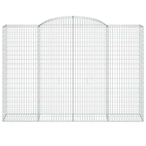 Gabionen mit Hochbogen 4 Stk. 300x50x200/220cm Verzinktes Eisen