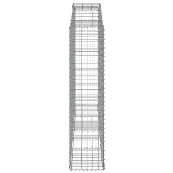 Gabionen mit Hochbogen 4 Stk. 300x50x200/220cm Verzinktes Eisen
