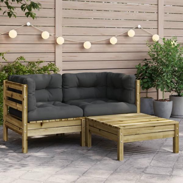 ARDEBO.de - Gartensofa mit Kissen und Hocker 2-Sitzer