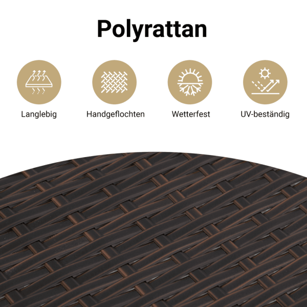 5-tlg. Garten-Sofagarnitur mit Kissen Braun Poly Rattan