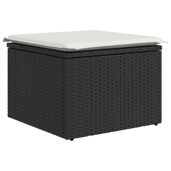 6-tlg. Garten-Sofagarnitur mit Kissen Schwarz Poly Rattan