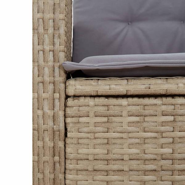 9-tlg. Garten-Essgruppe mit Kissen Beigemischung Poly Rattan