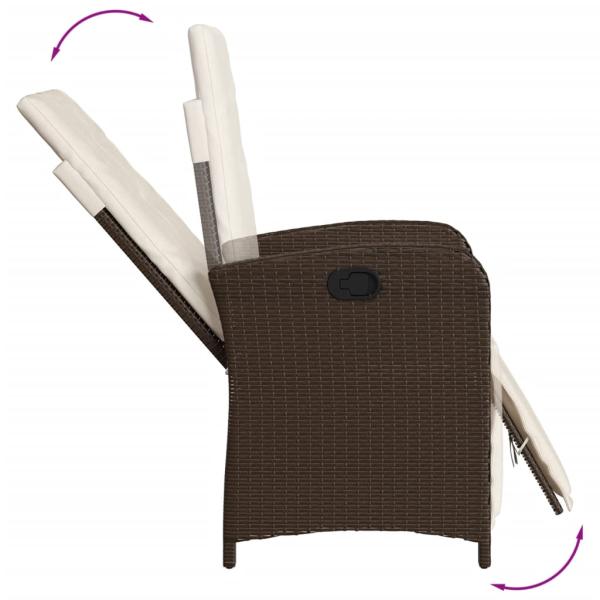 9-tlg. Garten-Essgruppe mit Kissen Braun Poly Rattan