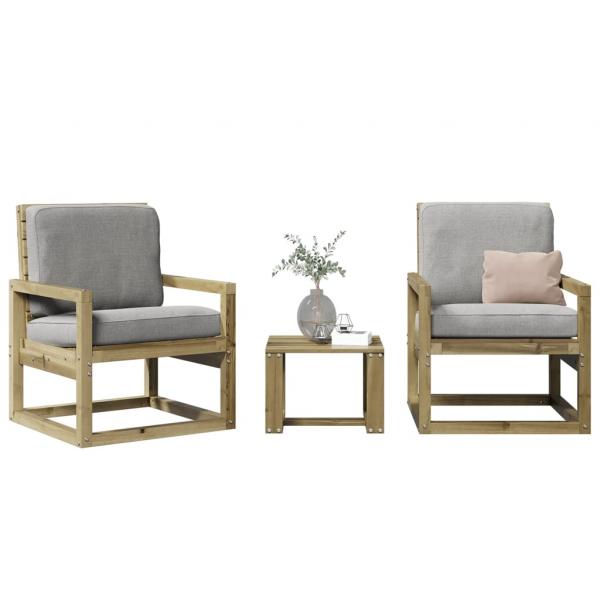 ARDEBO.de - 3-tlg. Garten-Lounge-Set Kiefernholz Imprägniert