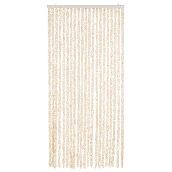 Fliegenvorhang Beige und Weiß 100x230 cm Chenille