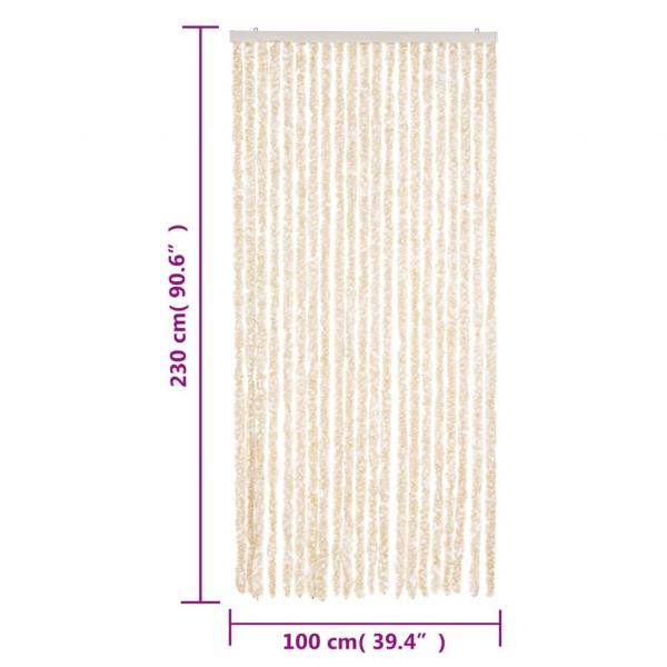 Fliegenvorhang Beige und Weiß 100x230 cm Chenille