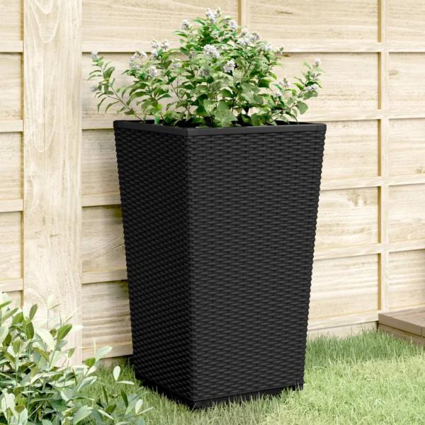 ARDEBO.de - Pflanzkübel 2 Stk. Schwarz 32,5x32,5x57 cm PP