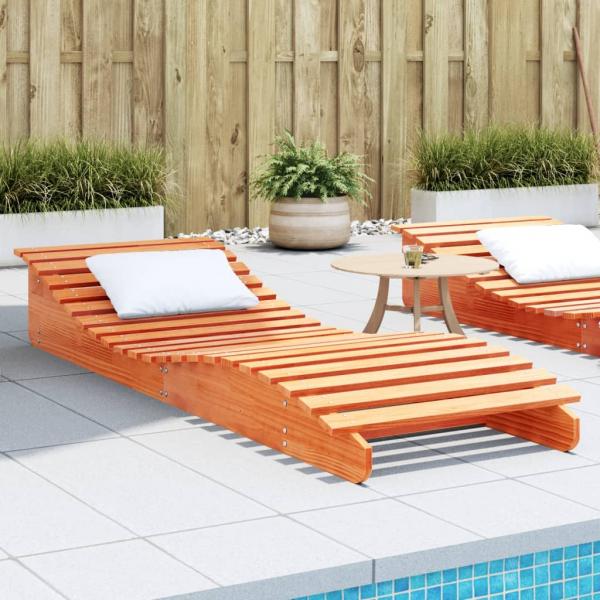 ARDEBO.de - Sonnenliege Wachsbraun 205x70x31,5 cm Massivholz Kiefer