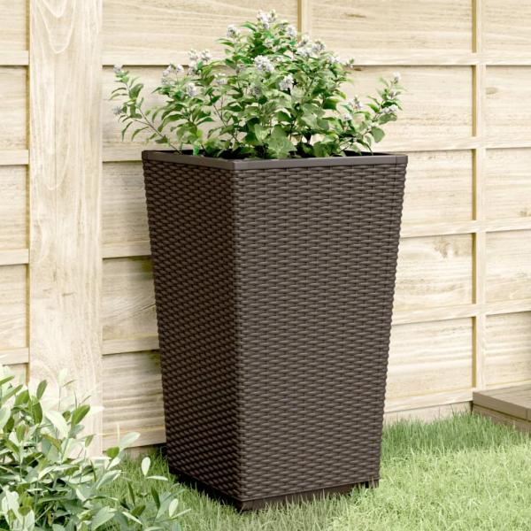 ARDEBO.de - Pflanzkübel 4 Stk. Braun 32,5x32,5x57 cm PP