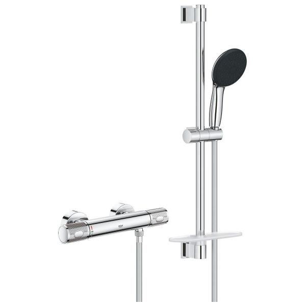 ARDEBO.de GROHE Precision Feel Thermostat Brausebatterie , Quickfix, 1/2", 3 Strahlarten, chrom (34791001)