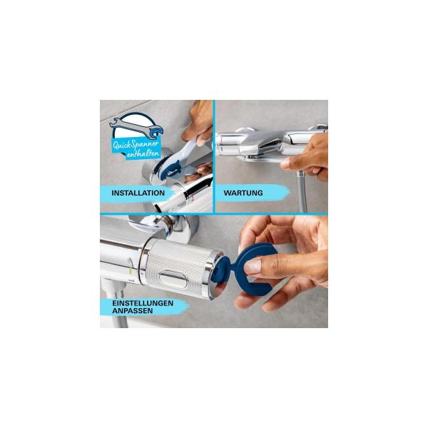 GROHE Precision Feel Thermostat Brausebatterie , Quickfix, 1/2", 3 Strahlarten, chrom (34791001)