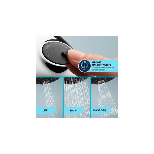 GROHE Precision Feel Thermostat Brausebatterie , Quickfix, 1/2", 3 Strahlarten, chrom (34791001)