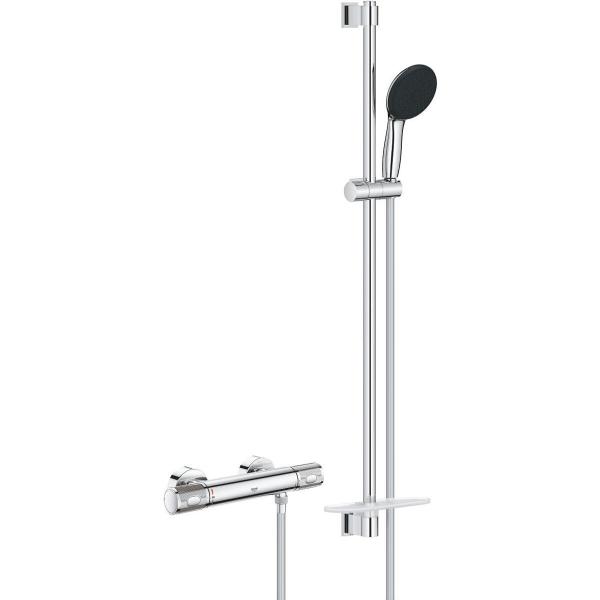 ARDEBO.de GROHE Precision Feel Thermostat Brausebatterie, Quickfix, 1/2", 3 Strahlarten, chrom (34853001)