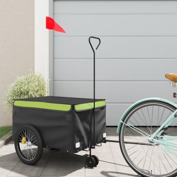ARDEBO.de - Fahrradanhänger Schwarz und Grün 30 kg Eisen