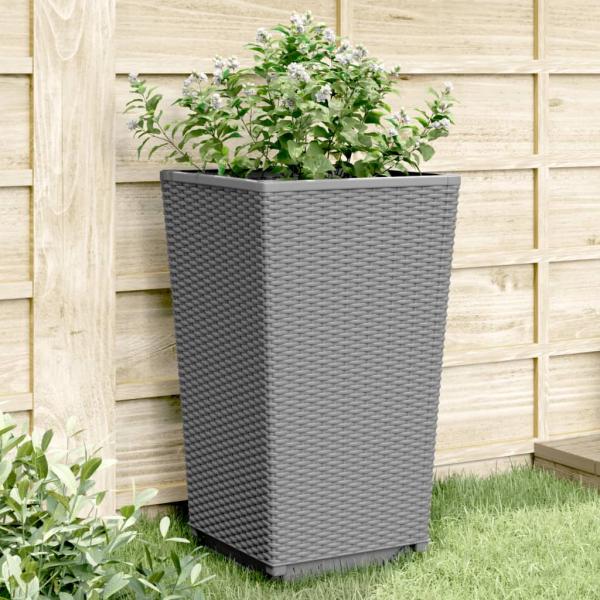 ARDEBO.de - Pflanzkübel 4 Stk. Hellgrau 32,5x32,5x57 cm PP