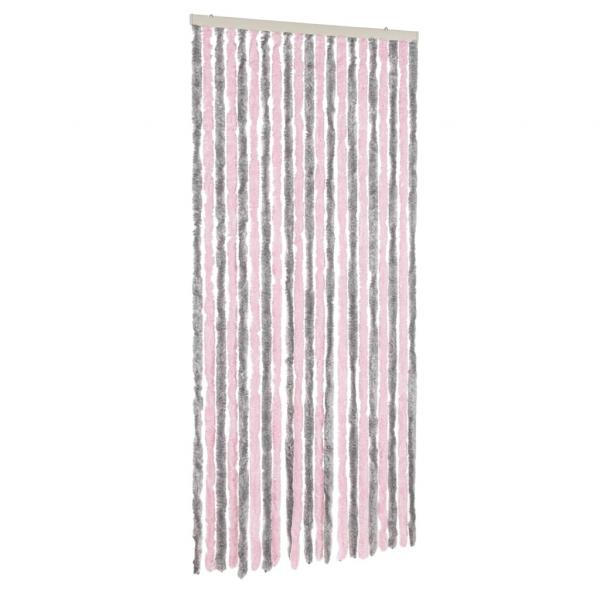 Fliegenvorhang Silbergrau und Rosa 56x200 cm Chenille
