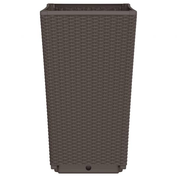 Pflanzkübel 2 Stk. Braun 32,5x32,5x57 cm PP