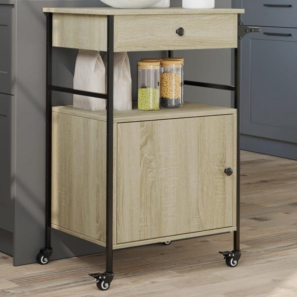 ARDEBO.de - Küchenwagen Sonoma-Eiche 56x43x89,5 cm Holzwerkstoff
