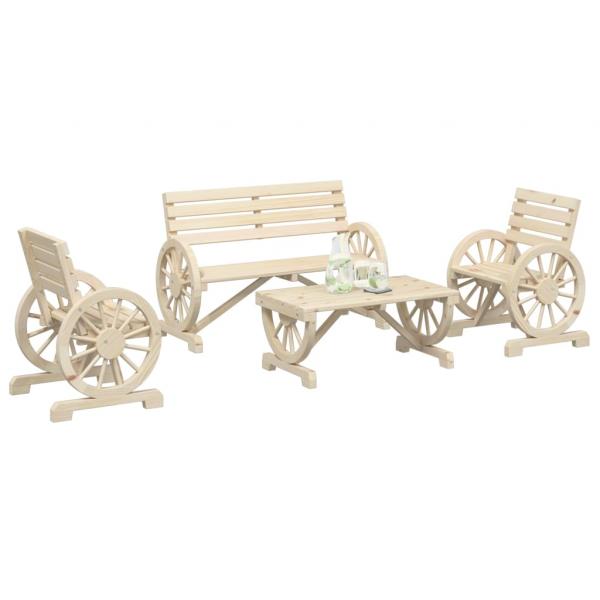 ARDEBO.de - 4-tlg. Garten-Lounge-Set Massivholz Tanne