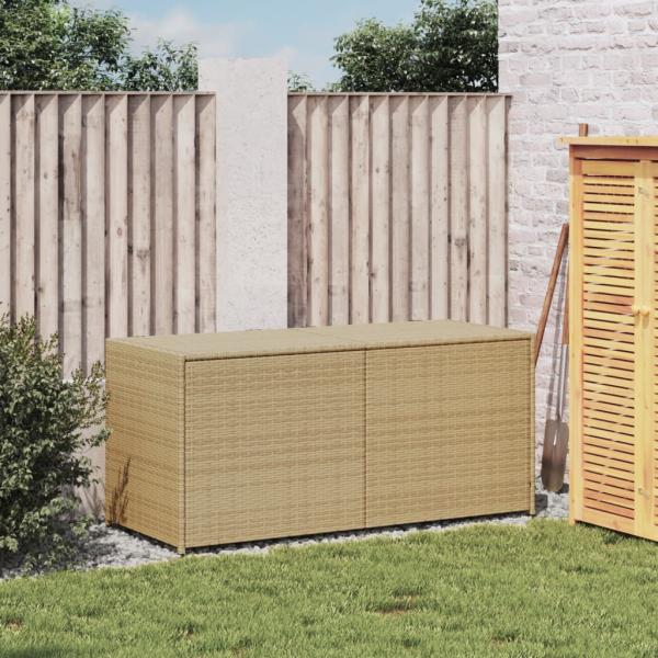 Gartentruhe Beige 283L Poly Rattan