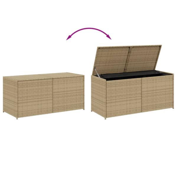 Gartentruhe Beige 283L Poly Rattan