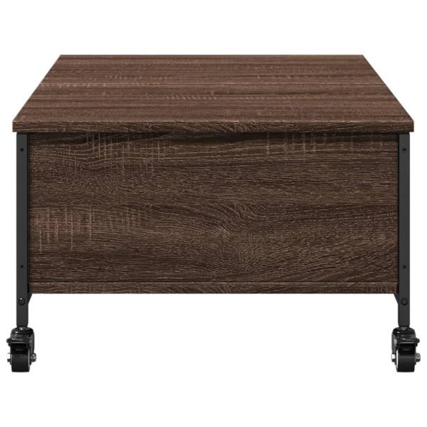 Couchtisch mit Rollen Braun Eiche 91x55x34 cm Holzwerkstoff