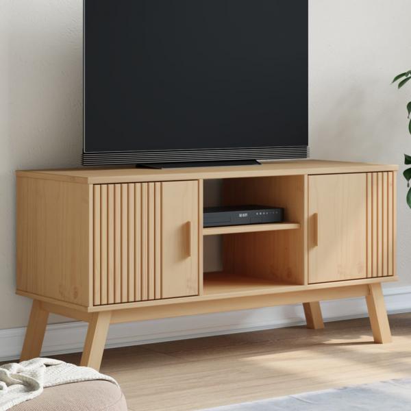 ARDEBO.de - TV-Schrank OLDEN Braun 114x43x57 cm Massivholz Kiefer