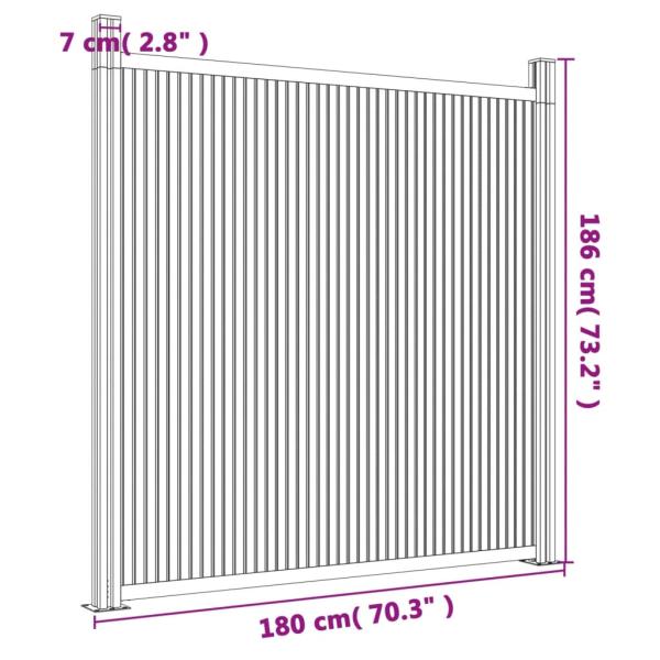 Zaunelement mit 2 Pfosten Braun 180x186 cm WPC