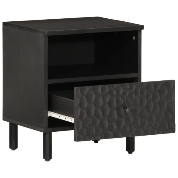 Nachttisch Schwarz 40x33x46 cm Massivholz Mango
