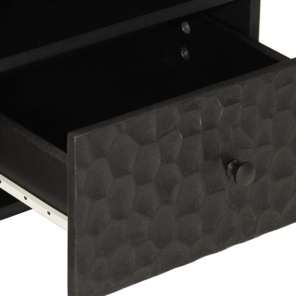 Nachttisch Schwarz 40x33x46 cm Massivholz Mango