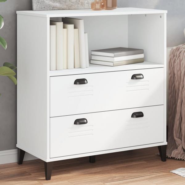 ARDEBO.de - Bücherschrank VIKEN Weiß 80x40x90 cm Holzwerkstoff