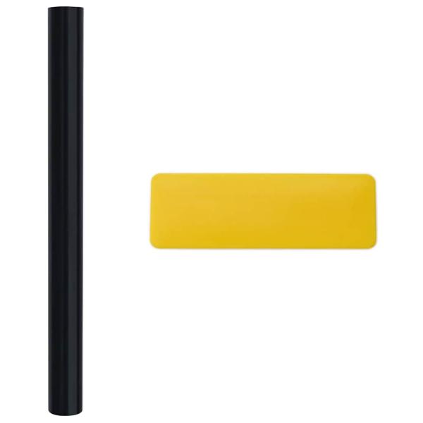 Fensterfolien 3 Stk. Statisch Matt Schwarz PVC