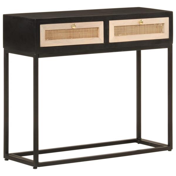 ARDEBO.de - Konsolentisch Schwarz 90x30x76 cm Massivholz Mango und Eisen