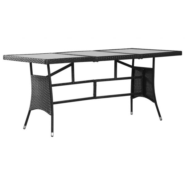 ARDEBO.de - Gartentisch Schwarz 170x80x74 cm Poly Rattan
