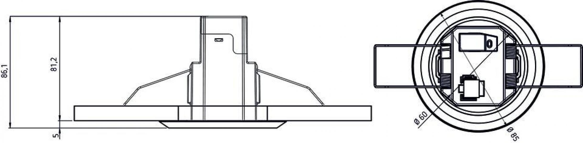Theben theRonda S360-100 FLAT DE WH Präsenzmelder (PIR) Deckeneinbau innen, 360° rund, 8 m, 1 Kanal Licht, weiß 2080540