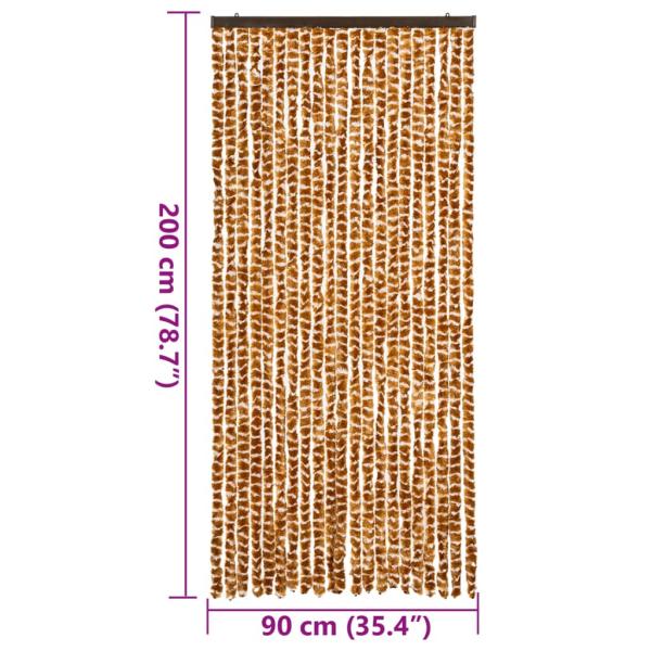 Fliegenvorhang Ocker und Weiß 90x200 cm Chenille