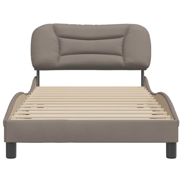 Bettgestell mit Kopfteil Taupe 100x200 cm Stoff