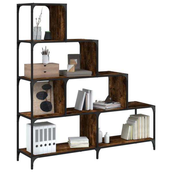 ARDEBO.de - Bücherregal 4 Etagen Räuchereiche 139x33,5x149 cm Holzwerkstoff