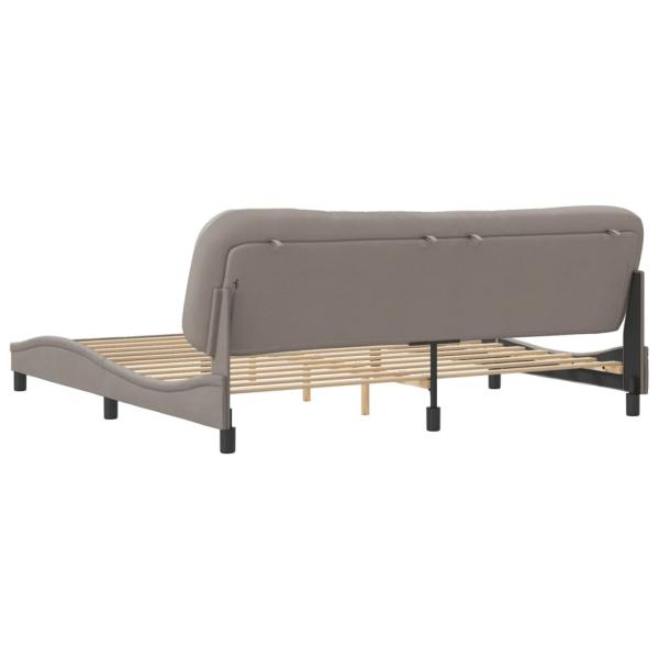 Bettgestell mit Kopfteil Taupe 200x200 cm Stoff