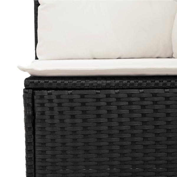 ARDEBO.de - 8-tlg. Garten-Sofagarnitur mit Kissen Schwarz Poly Rattan