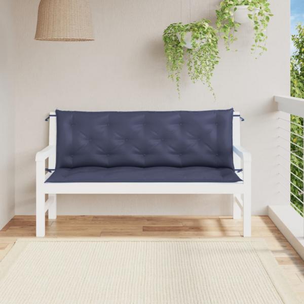 ARDEBO.de - Gartenbank-Auflagen 2 Stk. Marineblau 150x50x7 cm Oxford-Gewebe