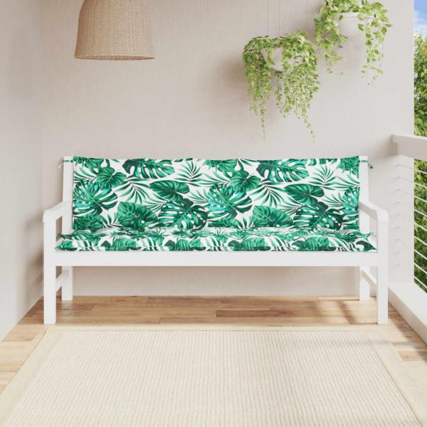 ARDEBO.de - Gartenbank-Auflagen 2 Stk. Blattmuster 180x50x7cm Oxford-Gewebe