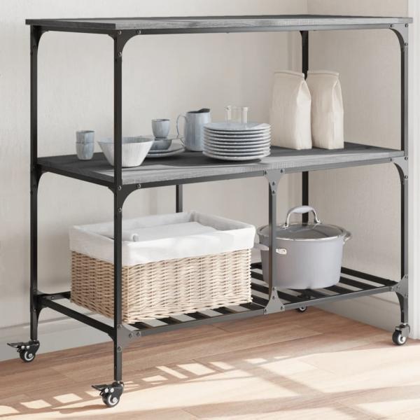 ARDEBO.de - Küchenwagen Grau Sonoma 100x50x95 cm Holzwerkstoff