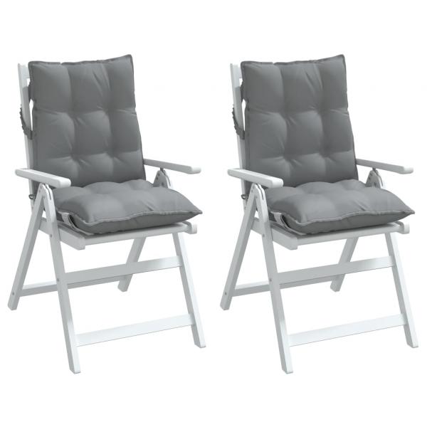 Niedriglehner-Auflagen 2 Stk. Grau Oxford-Gewebe