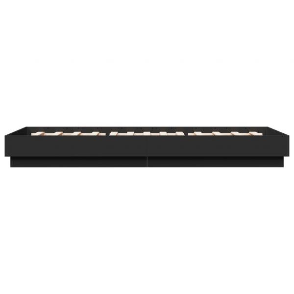 Bettgestell mit LED Schwarz 100x200 cm