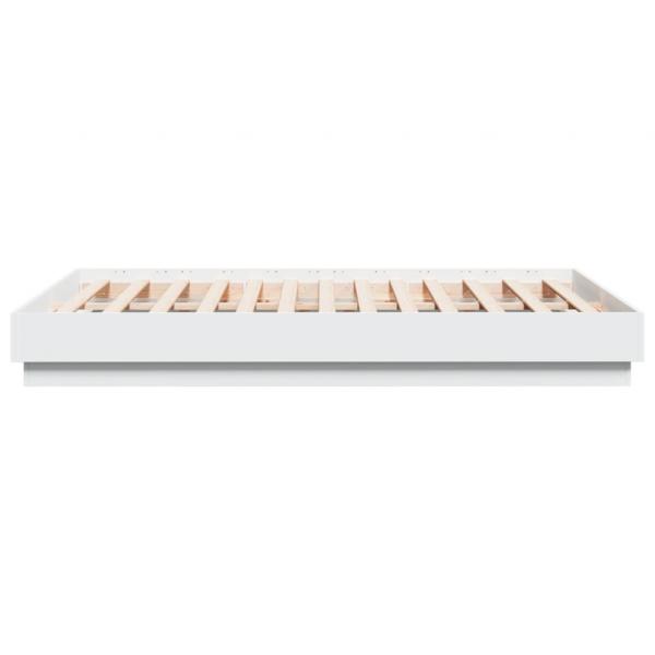 Bettgestell mit LED Weiß 135x190 cm
