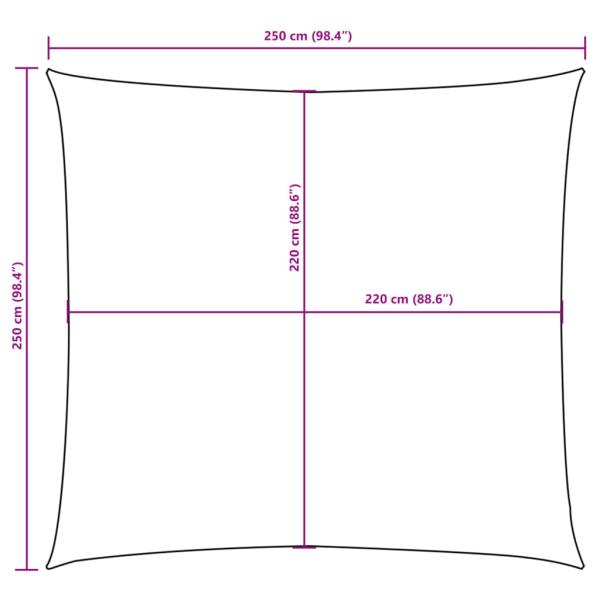 Sonnensegel Oxford-Gewebe Quadratisch 2,5x2,5 m Braun