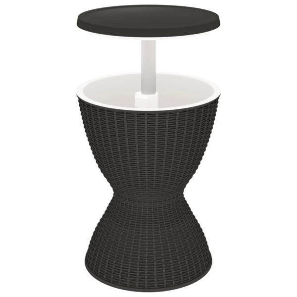 3-in-1 Tisch mit Eiskühler Schwarz Polypropylen